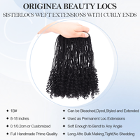 Extensions de cheveux Originea au crochet, Soft Locs, tissage simple, Sisterlocs, avec pointes bouclées, noir naturel, pour femmes