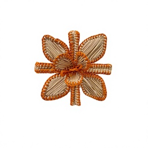 Anillo para Servilletas de Bambú con Diseño Floral Naranja, Decoración Bohemia Tejida para Mesa, Accesorio para Fiestas y Bodas - Product Image 4