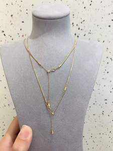 Collier en or rose 18 carats Lerca, bijoux pour femme, collier en serpent en or AU750, chaîne pour femme autour du <span class=keywords><strong>cou</strong></span>, collier en or 18 carats réglable - Product Image 4