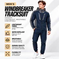 Ensemble de survêtement coupe-vent en nylon personnalisé pour homme, veste réfléchissante légère et pantalon de jogging, vêtements de sport d'extérieur, fabricant OEM