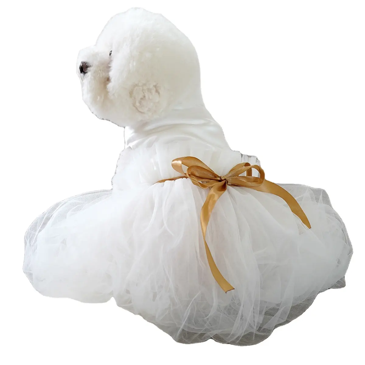 Großhandel Bestseller niedliche Prinzessin Hund weiße Hochzeitskleider Welpenkleid Haustierkleidung
