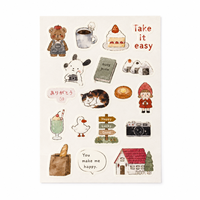 Feuille d'autocollants décoratifs en vinyle pour journal personnalisé, scrapbook, style japonais mignon, anime, manga, autocollants en papier prédécoupés, pour agenda DIY, cadeau