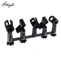 Support de microphone professionnel à cinq têtes avec accessoire d'instrument de musique à cadre en métal de table droite