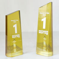 Prix du trophée en verre cristal optique impression couleur personnalisée