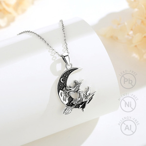 Merryshine - Colgante Místico de Bruja, Gato Lunar, Plata de Ley 925, Joyería Pagana Wicca, <span class=keywords><strong>Regalos</strong></span> de Brujería para <span class=keywords><strong>Mujer</strong></span> - Product Image 6