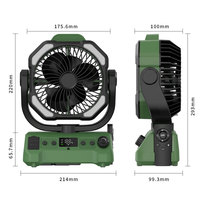 20000mAh Rechargeable LED lumière ventilateur de bureau télécommande rotative pour Camping voiture pêche pour ménage hôtel utilisation en plastique