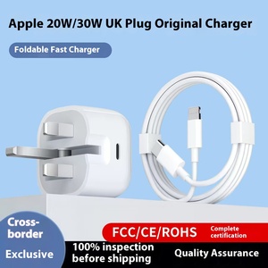 Adaptador de Corriente Plegable PD de <span class=keywords><strong>20W</strong></span> con Enchufe para Reino Unido, Estados Unidos y la UE, <span class=keywords><strong>Cargador</strong></span> de Pared con Carga Súper Rápida Tipo-C para <span class=keywords><strong>iPhone</strong></span> 16 17 Pro Max - Product Image 3