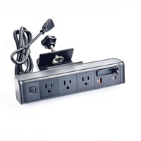Nouvelle prise de courant américaine PD20W USBA + pince de USB-C montée prise de courant de bureau avec câble rétractable pour la maison de bureau