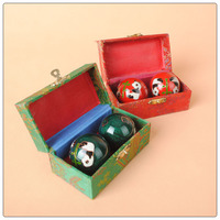 Boules de Baoding en métal au design Panda pour massage et exercice sain, avec impression découpée, collection chinoise