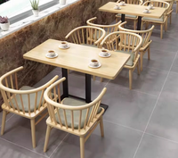 Café-restaurant restauration rapide Restaurant commercial table et chaise en bois ensemble en cuir café banc canapé sièges japonais salle à manger ensemble de chaises