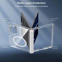 Coque magnétique transparente 2-en-1 antichoc avec pare-chocs latéral pour Samsung Z Fold 8, compatible avec le téléphone pliable Z Flip 8