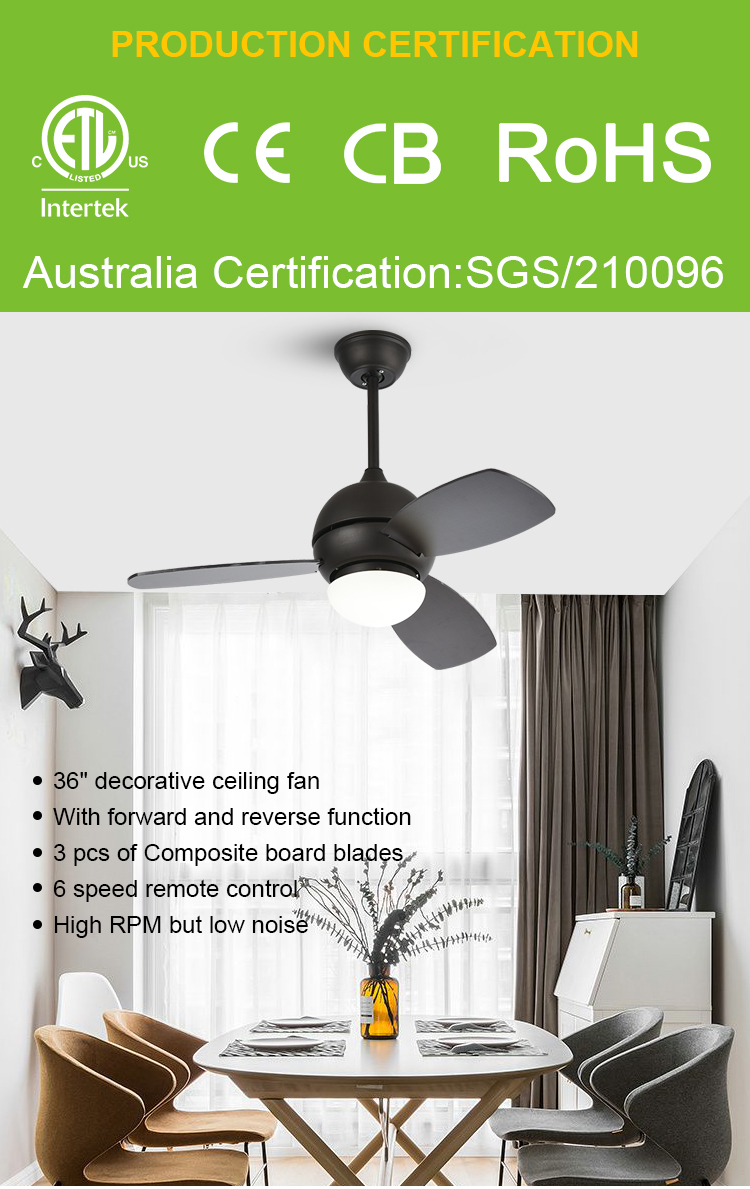 Breezelux 2019 New product modern design fan home use led pendant light with fan