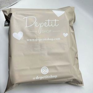 Custom LOGO Printed <b>Waterproof</b> Poly Ship Mailer Peach Nude Beige Polymailer Shipping Bag for Clothing - Product Image 3