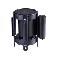 Barrière de file d'attente rétractable en acier inoxydable noir Xuxuan X-MZ2, barrière murale