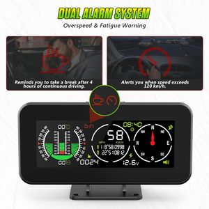 Compteur de vitesse GPS <span class=keywords><strong>MPH</strong></span> <span class=keywords><strong>KMH</strong></span> avec boussole, HUD numérique multifonctionnel, jauge de niveau, inclinomètre, mesureur d'angle et de pente avec affichage des coordonnées - Product Image 3