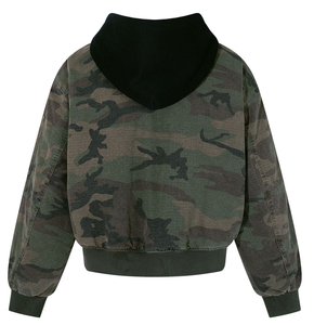 <span class=keywords><strong>Felpa</strong></span> con Cappuccio da <span class=keywords><strong>Uomo</strong></span> Oversize Vintage Stile Cargo con Zip, Logo Personalizzato, Effetto Sbiadito e Camouflage - Product Image 3