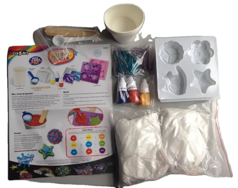 Enfants en gros jouet éducatif art artisanat ensemble BRICOLAGE Fait Main paillettes craie Kit d'alimentation pour enfants