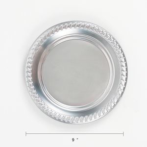 Assiettes rondes en plastique PS de 7'', 9'', 10.25'' pour salade, dessert, dîner, service, plateau de présentation, rouge, or, argent, pour la table - Product Image 3