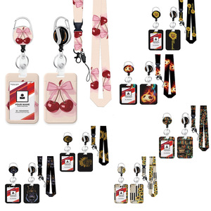 Heavy-duty <b>ID</b> card <b>holder</b> with retractable badge roll clip and detachable lanyard, vertical <b>ID</b> card <b>holder</b> wholesale. - Product Image 1