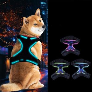 เสื้อกั๊กสุนัข RGB สะท้อนแสงชนิด C ผ้าไนล่อนปรับได้อุปกรณ์สุนัขไฟ LED ความปลอดภัยกลางแจ้งแบบชาร์จไฟได้ดีไซน์ใหม่ - Product Image 1