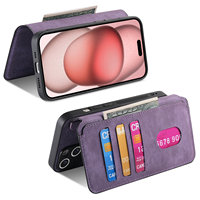 Casing Kulit Lipat Bisnis Mewah untuk iPhone 16 Pro Max & Model Lama, Dompet Magnetik, Tempat Kartu, Anti Benturan