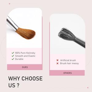 Pure Kolinsky Oval Nail Brush Pink Plastic Handle <b>Natural</b> Hair Acrylic Gel <b>Painting</b> Brush Private Label - Product Image 6