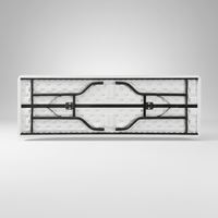 Table pliante d'extérieur en tube d'acier HDPE, moderne, minimaliste, légère, pour banquets, traiteur, barbecue, camping, pique-nique