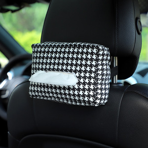 <b>Car</b> Tissue Box Houndstooth Polyester Seat Back <b>Armrest</b> Mount Dual Use <b>For</b> <b>Car</b> And Home - Product Image 2