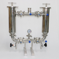 Filtre double en acier inoxydable sanitaire DN50 de qualité alimentaire pour conduite de tuyauterie avec vanne de décharge