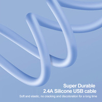 Cable de carga de silicona V8 Cable Micro USB Los más vendidos 2025 2.4A Cable de datos de silicona estándar Trenza de aleación de zinc TPE