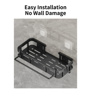 YEETE - Estante <span class=keywords><strong>de</strong></span> Almacenamiento para Esquina <span class=keywords><strong>de</strong></span> Baño, Moderno, Ecológico, Sin Perforaciones, Autoadhesivo, con Ganchos <span class=keywords><strong>de</strong></span> Acero Inoxidable - Product Image 3