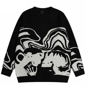 Nanteng Custom New Arrival Round Neck Casual Wear Knitted Tops Color Pattern Long Sleeve Men Pullover Sweater