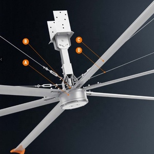 Ventilateur industriel DIAMOND à faible bruit (38 dB), petit volume, 12 pieds (<span class=keywords><strong>3</strong></span>,7 m), pales en aluminium, moteur à aimant permanent, 220 V/380 V - Product Image 1