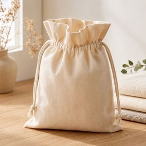 Sac en toile réutilisable en coton biologique avec cordon de serrage pour cadeaux, thé, bijoux, faveurs de mariage, rangement anti-poussière, usage quotidien, vente en gros - Product Image 3