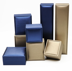 Custom logo <strong>Gold</strong> Silver Blue Leather <strong>Ring</strong> <strong>Box</strong> Jewelry Packaging with Bag - Product Image 4