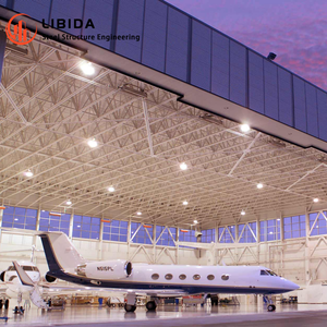 مبنى حظيرة طائرات واسعة بدون دعامات، هيكل فولاذي مسبق الصنع مع باب كبير قابل للطي - Product Image 3