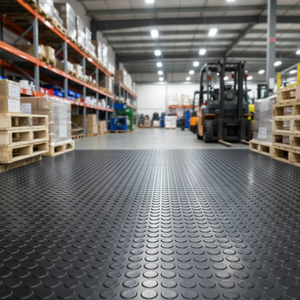 Vente en gros usine : Rouleaux de tapis de sol en <span class=keywords><strong>caoutchouc</strong></span> noir <span class=keywords><strong>antidérapant</strong></span>, imperméable et souple, avec boutons ronds, de 3mm à 6mm, pour passage. - Product Image 1
