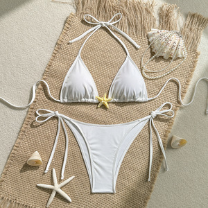 Traje de Baño Bikini de Dos Piezas con Estampado de Estrellas de Mar y Conchas del Océano en 3D de Instagram - Product Image 1