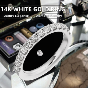14K White Gold Diamond Eternity <b>Ring</b> 0.10 CT IGI Certified Luxury Wedding Engagement Classic Full <b>Circle</b> Fine Jewelry Band - Product Image 2