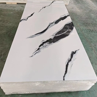 Panneau mural 3D en PVC imperméable avec revêtement UV, imitation marbre, pour la décoration intérieure