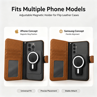 Étui de téléphone à rabat magnétique, avec deux réglages d'ajustement, forte attraction magnétique, pour les modèles Samsung et iPhone