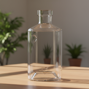 Botella de Vidrio Transparente para Licores con Base Gruesa para Whisky, Vodka, Ginebra, Tequila, Diseño Premium de Hombro Redondo, Decoración Esmerilada, OEM, ODM - Product Image 1