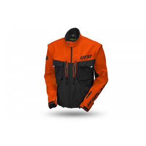 TAIGA giacca da uomo Enduro con maniche staccabili e protezioni incluse nero/arancione - Product Image 2