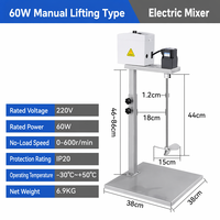 Mélangeur de pulpe industriel commercial électrique à levage manuel, moteur 220V pour le mélange de peintures et de revêtements