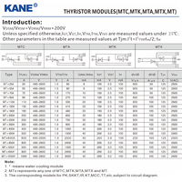 Módulo de Diodos Tiristores SCR Trifásico de 380V, MTC 200/16E 200A 1600V MTX, Regulación de Voltaje por Cambio de Fase, Arranque Suave Bidireccional
