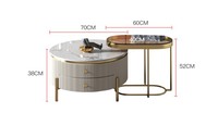 Table basse italienne de luxe pour meuble TV, design simple et moderne, taille créative, table à thé en pierre, combinaison en verre pour le salon