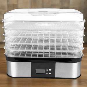 Secador <span class=keywords><strong>de</strong></span> <span class=keywords><strong>alimentos</strong></span> eléctrico <span class=keywords><strong>de</strong></span> 5 bandejas con carcasa <span class=keywords><strong>de</strong></span> plástico con control <span class=keywords><strong>de</strong></span> temperatura para secar verduras, carne, frutas, uso doméstico - Product Image 5