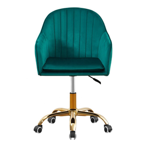 2026 Modern Upholstered Restaurant Arm <b>Chair</b> Velvet Fabric Metal Legs Dining Room <b>Chairs</b> with <b>Wheels</b> - Product Image 2