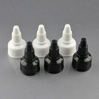 Bouchon de distribution de liquide en plastique à visser avec buse longue blanche et noire 24/410 28/410 pour bouteilles en plastique
