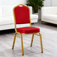 Chaises de banquet en métal à dossier haut rouge, empilables, pour mariage, hôtel, fête, usage commercial